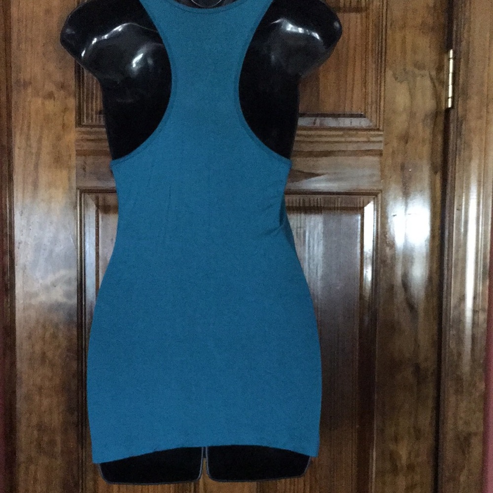 Teal Bling Racer Back Tank Top - Picture 4 of 5